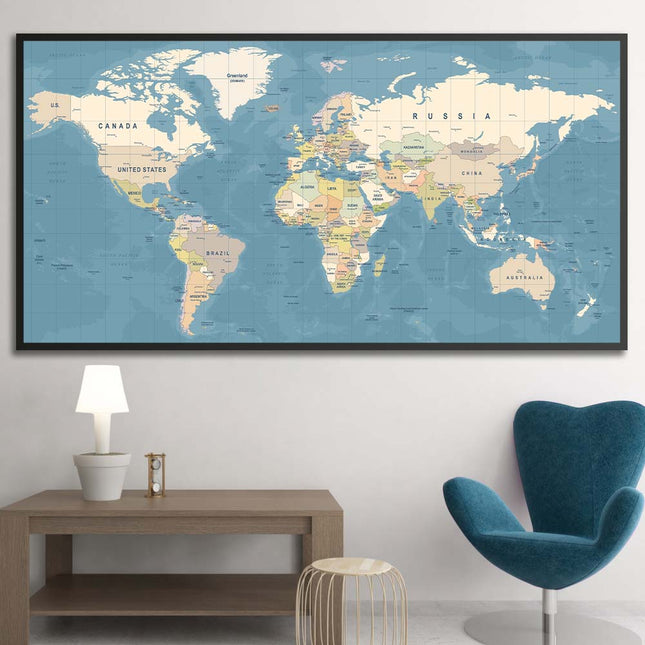 Tableau VIVID GLOBE – Carte du Monde