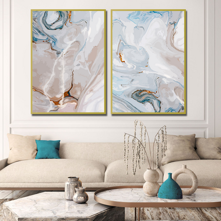 Tableau BLEU MARBRÉ – Art Abstrait