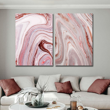 Tableau ROSE MARBRÉ – Art Abstrait