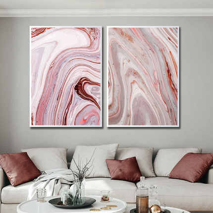 Tableau ROSE MARBRÉ – Art Abstrait