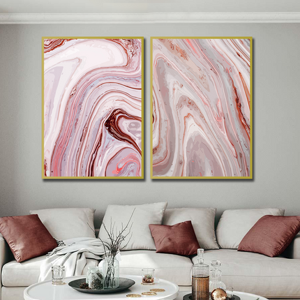 Tableau ROSE MARBRÉ – Art Abstrait