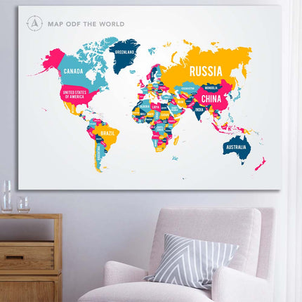 Tableau VIBRANT GLOBE – Carte du Monde