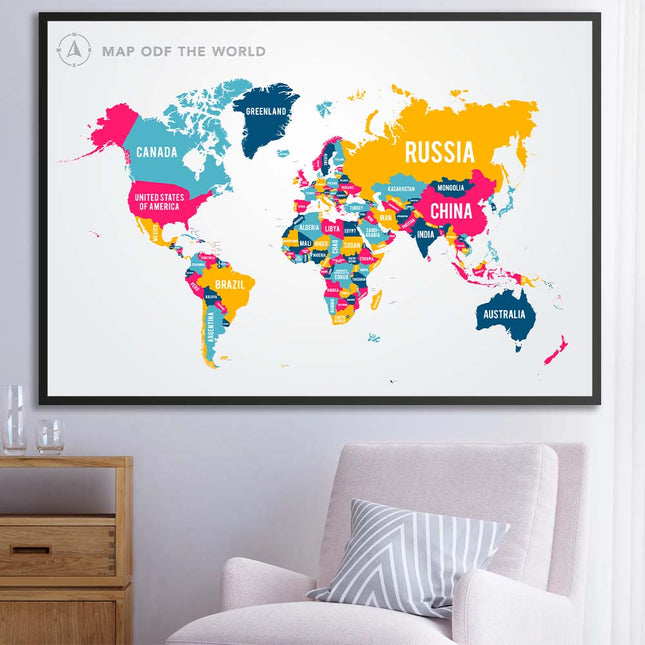 Tableau VIBRANT GLOBE – Carte du Monde