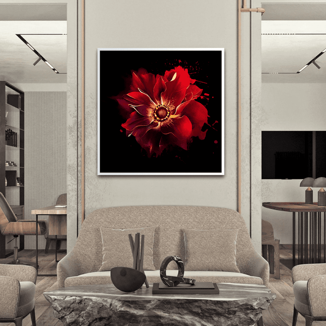 Tableau CRIMSON BLOOM – Art Floral