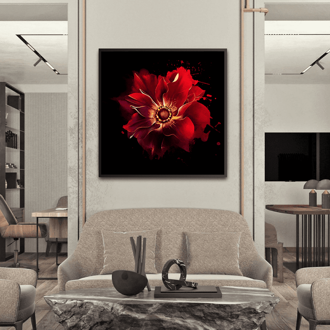 Tableau CRIMSON BLOOM – Art Floral