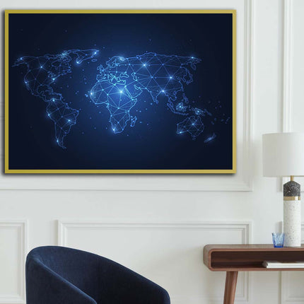 Tableau NEON WORLDMAP – Carte du Monde