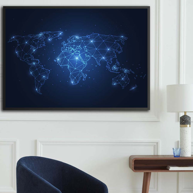 Tableau NEON WORLDMAP – Carte du Monde