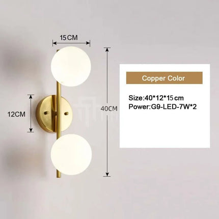 Applique ORLUXE – 2 Globes Opalin