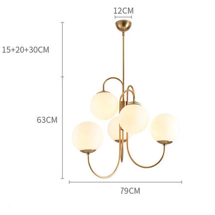 Suspension Opaline – Design Doré